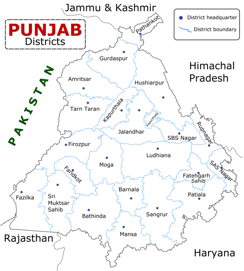 Punjab Government Jobs, Punjab Map