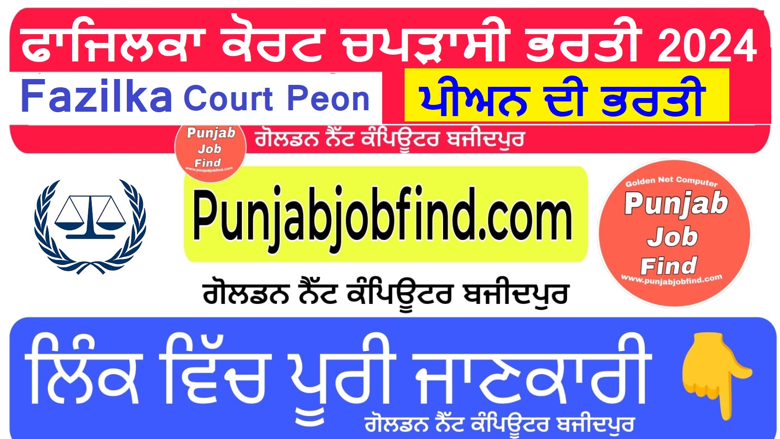 Fazilka District Court Peon Vacancy Form 2024