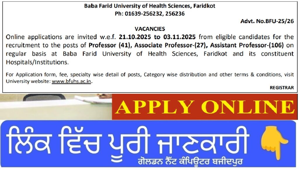 BFUHS Faculty Recruitment 2025